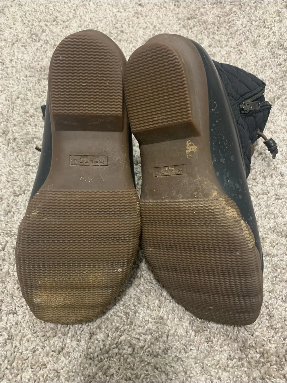 Sperry Black Quilted Waterproof Duck Boots